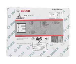 Bosch 3000x Chiodo liscio PRO SN34CH R, testa tagliata a 34° | Lunghezza 80 mm,