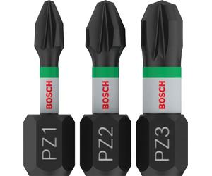 Bosch 3x Bit PRO Pozidriv Impact (100 x 50 mm, Professional Accessorio Avvitatore, Avvitatore)