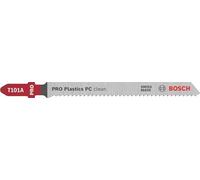 Bosch 3x Lama per seghetto alternativo PRO Plastics PC clean T101A | per Materiali plastici, Materiali plastici, Lunghezza 100 mm, Professional Accessorio Seghetto alternativo