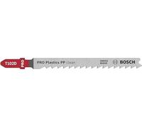 Bosch 3x Lama per seghetto alternativo PRO Plastics PP clean T102D | per Materiali plastici, Materiali plastici, Lunghezza 100 mm, Professional Accessorio Seghetto alternativo