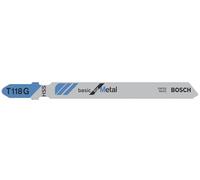 Bosch 5x Lame per seghetto alternativo T 118 G Basic for Metal | per Lamiere di acciaio, Lamiere di acciaio, Lunghezza 92 mm, Professional Accessorio Seghetto alternativo
