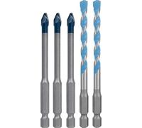 Bosch 5x Set di punte EXPERT HEX-9 Hard Ceramic e Multi Construction (per Piastrelle di ceramica dura, Piastrelle di ceramica morbida, Ø 6,0, 6,0, 6,0, 6,0, 6,0 mm, Professional Accessorio Trapano)