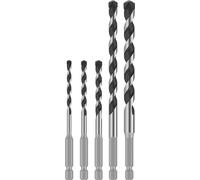 Bosch 5x Set di punte PRO HEX-5 (per Pietra dura, Calcestruzzo, Ø 4,0, 5,0, 6,0, 8,0, 10,0 mm, Professional Accessorio Trapano)