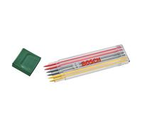 Bosch 6 mine multicolore in grafite HB (acces. per matita per il contrassegno dei fori profondi, 2 rosse, 2 gialle, 2 grafite HB, 2,8 mm, custodia)
