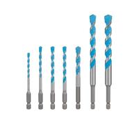 Bosch 7x Set di punte EXPERT HEX-9 Multi Construction | per Calcestruzzo, Piastrelle di ceramica morbida, Ø 4,00, 5,00, 6,00, 6,00, 8,00, 10,00, 12,00 mm, Accessorio Trapano