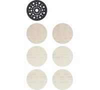 Bosch 7x Starter kit Abrasivi a rete EXPERT M480 | per Vernice su legno, Legno duro, Grano 2x 80, 2x 120, 2x 180, Accessorio levigatrice rotoorbitale