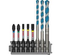 Bosch 8x Set Misto PRO Impact w/Punte MultiConst | per Calcestruzzo, Piastrelle di ceramica morbida, 215 x 120 mm, Professional Accessorio Trapano