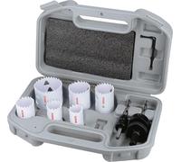 Bosch 9x Set di seghe a tazza Multi Material filettate (per Acciaio, Cartongesso, Ø 24, 27, 32, 35, 40, 52 mm, Professional Accessorio Trapanoi)