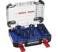 Bosch 9x Set di seghe a tazza universali EXPERT Multi Material PC Plus | per Legno con metallo, Mattone, Ø 22, 25, 35, 40, 51, 68 mm, Professional Accessorio Trapanoi