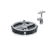 Bosch Accessori MUZS68CC, taglierina cubo uniforme, inserto cubo 9 mm, con pulitore a griglia, per robot da cucina serie 6, serie 8, nero/acciaio inox