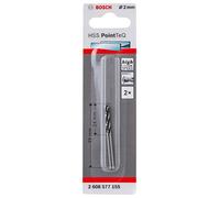 Bosch Accessories 2608577155 HSS PointTeQ (2 x 24 x 49 mm) - Set da 2 Pezzi di Punte Elicoidali per Trapano per Metallo, Acciaio, Fusione o Plastica, Grigio (Argento), Ø 2 mm