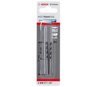 Bosch Accessories 2608577157 HSS PointTeQ (2,6 x 30 x 57 mm) - Set da 2 Pezzi di Punte Elicoidali per Trapano per Metallo, Acciaio, Fusione o Plastica, Grigio (Argento), Ø 2.6 mm