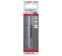 Bosch Accessories 2608577158 HSS PointTeQ (3 x 33 x 61 mm) - Set da 2 Pezzi di Punte Elicoidali per Trapano per Metallo, Acciaio, Fusione o Plastica, Grigio (Argento), Ø 3 mm