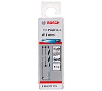 Bosch Accessories 2608577178 HSS PointTeQ (1 x 12 x 34 mm) - Set da 10 Pezzi di Punte Elicoidali per Trapano per Metallo, Acciaio, Fusione o Plastica, Grigio (Argento), Ø 1 mm