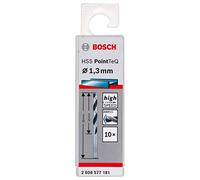 Bosch Punta trapano elicoidale HSS PointTeQ DIN 338 per metallo, 1,3mm Quantità:10