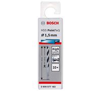 Bosch Accessories 2608577183 HSS PointTeQ (1,5 x 18 x 40 mm) - Set da 10 Pezzi di Punte Elicoidali per Trapano per Metallo, Acciaio, Fusione o Plastica, Grigio (Argento), Ø 1.5 mm