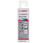 Bosch Punta trapano elicoidale HSS PointTeQ DIN 338 per metallo, 2,1mm Quantità:10