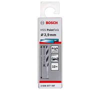 Bosch Accessories 2608577197 HSS PointTeQ (2,9 x 33 x 61 mm) - Set da 10 Pezzi di Punte Elicoidali per Trapano per Metallo, Acciaio, Fusione o Plastica, Grigio (Argento), Ø 2.9 mm