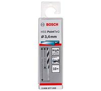Bosch Punta trapano elicoidale HSS PointTeQ DIN 338 per metallo, 3,4mm Quantità:10