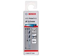 Bosch Accessories 2608577204 HSS PointTeQ (3,6 x 39 x 70 mm) - Set da 10 Pezzi di Punte Elicoidali per Trapano per Metallo, Acciaio, Fusione o Plastica, Grigio (Argento), Ø 3.6 mm