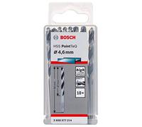 Bosch Accessories 2608577214 HSS PointTeQ (4,6 x 47 x 80 mm) - Set da 10 Pezzi di Punte Elicoidali per Trapano per Metallo, Acciaio, Fusione o Plastica, Grigio (Argento), Ø 4.6 mm