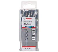 Bosch Accessories 2608577227 HSS PointTeQ (5,9 x 57 x 93 mm) - Set da 10 Pezzi di Punte Elicoidali per Trapano per Metallo, Acciaio, Fusione o Plastica, Grigio (Argento), Ø 5.9 mm