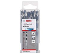 Bosch Accessories 2608577228 HSS PointTeQ (6 x 57 x 93 mm) - Set da 10 Pezzi di Punte Elicoidali per Trapano per Metallo, Acciaio, Fusione o Plastica, Grigio (Argento), Ø 6 mm
