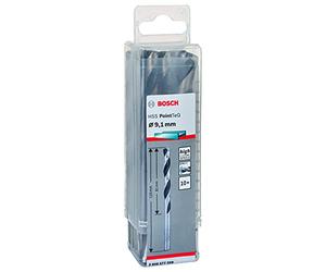 Bosch Accessories 2608577259 HSS PointTeQ (9,1 x 81 x 125 mm) - Set da 10 Pezzi di Punte Elicoidali per Trapano per Metallo, Acciaio, Fusione o Plastica, Grigio (Argento), Ø 9.1 mm