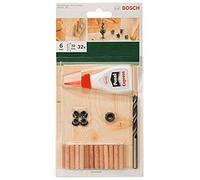 Bosch Accessories 32 pz. Set di tassellaggio 6x30 (Colla, Punta per Legno, Tasselli 6 x 30 mm)