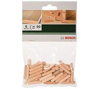 Bosch Accessories 50 Tasselli In Legno, Zigrinati, 6x30 Mm