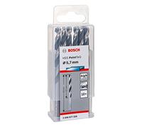 Bosch Accessories Professional 2608577225 HSS PointTeQ (for metal, 5.7 x 57 x 93 mm) - Set da 10 Pezzi di Punte Elicoidali per Trapano per Metallo, Acciaio, Fusione o Plastica, Grigio (Argento)