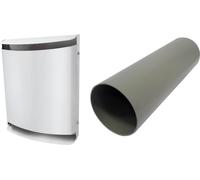 BOSCH Accessorio per ventilazione decentralizzata LRE 160 W Kit di base per ventilatore, Cappa esterna in metallo bianca - 7735600373