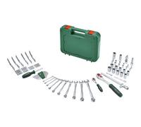 Bosch Advanced Set di utensili 132 pezzi con 2 cricchetti reversibili 1/4" e 1/2" (verde)