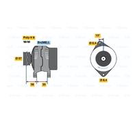 BOSCH Alternatore 100A 14V per Volvo C70 I Coupe V40 V70