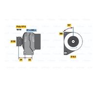 BOSCH Alternatore 120A 14V per Volvo C70 I Coupe V70 II S60