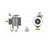BOSCH Alternatore 125A 14V per Mitsubishi Pajero III V7/V6, Doppio snodo