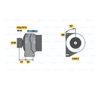 BOSCH Alternatore 160A 14V per Volvo S80 I TS XY S60 384