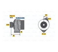 BOSCH Alternatore 75A 14V per Smart City-Coupe 450 Cabrio