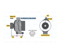 BOSCH Alternatore 80A 14V per Ford Focus DNW DAW DBW