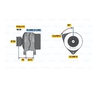 BOSCH Alternatore 90A 14V per BMW Serie 3 E36 Serie 5 E34 Touring