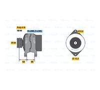 BOSCH Alternatore Generatore 80A 14V per Peugeot Boxer Jumper Kasten