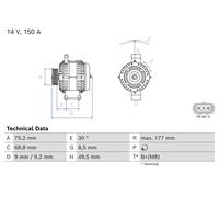 BOSCH Alternatore Generatore Per Ford Focus C-Max II DA_ HCP DP 2.0 LPG