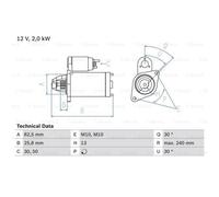 BOSCH 0 986 023 000 Motorino avviamento