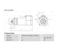 BOSCH Avviamento Starter 5.4kW 0 986 011 570