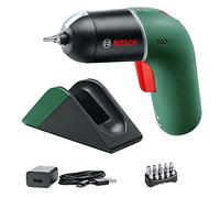 Bosch Avvitatore elettrico IXO Set con stazione di ricarica (6a generazione, verde, VELOCITÀ variabile, stazione di ricarica e cavo micro USB, in scatola di cartone) - Edizione Amazon