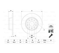 Disco freno BOSCH 0 986 479 F23 posteriore, pieno, altamente carbonizzato, 1 Pezzo