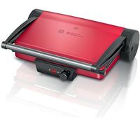 Bosch Bistecchiera TCG4104, 3 Posizioni di Cottura, 5 Livelli di temperatura, 2000W, Piastre Grill in Alluminio Rimovibili e Lavabili in Lavastoviglie, Rivestimento Ceramico Antiaderente, Rosso