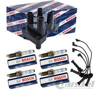 BOSCH Bobina Accensione + 4x Candele + Boschzündleitung Adatto A per Ford,Mondeo