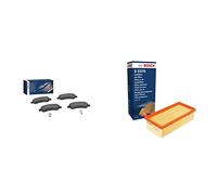 Bosch BP318 Pastiglie Freno, Asse Anteriore, Certificato ECE-R90, 1 Set di 4 Pastiglie & S0376 - Filtro Aria