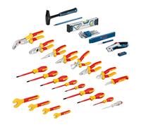 Bosch Professional Set di utensili manuali misti, 37 pezzi (incl. 21 utensili manuali VDE e 16 utensili manuali aggiuntivi, pratici ed ergonomici, in L-BOXX)